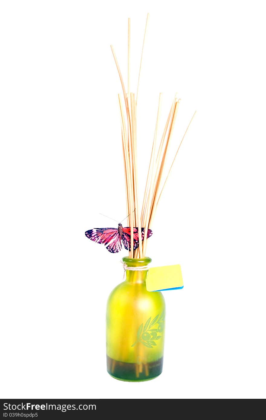 Scented spa bottle with butterfly