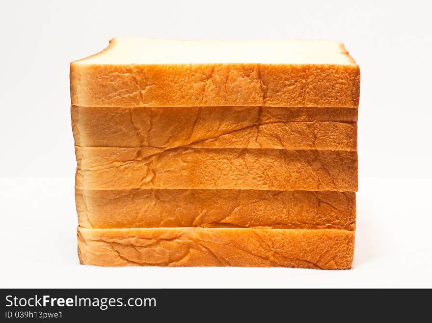 Slice bread on white background