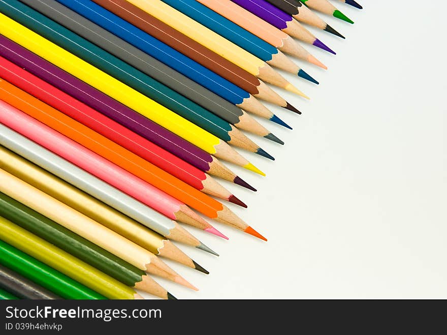 Colored pencils isolated on white background. Colored pencils isolated on white background