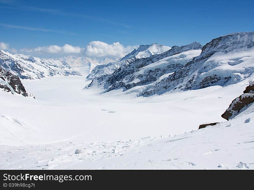 Winter landscape in the Jungfrau region