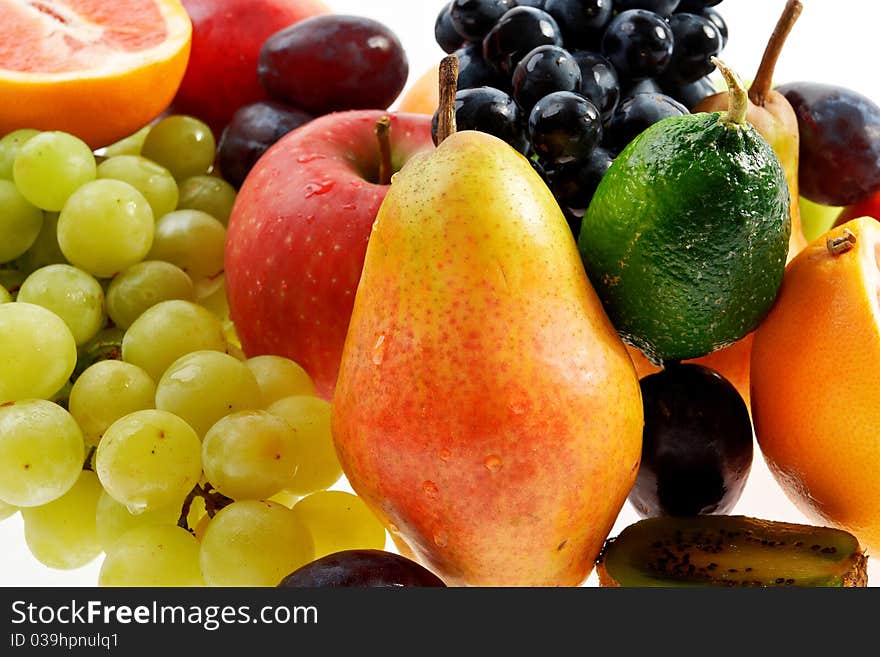 Seasonal colorful fresh fruits background