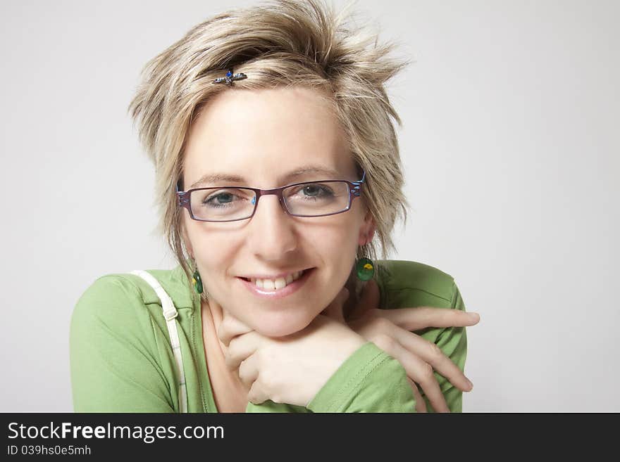 Portrait of attractive woman on white background. Portrait of attractive woman on white background