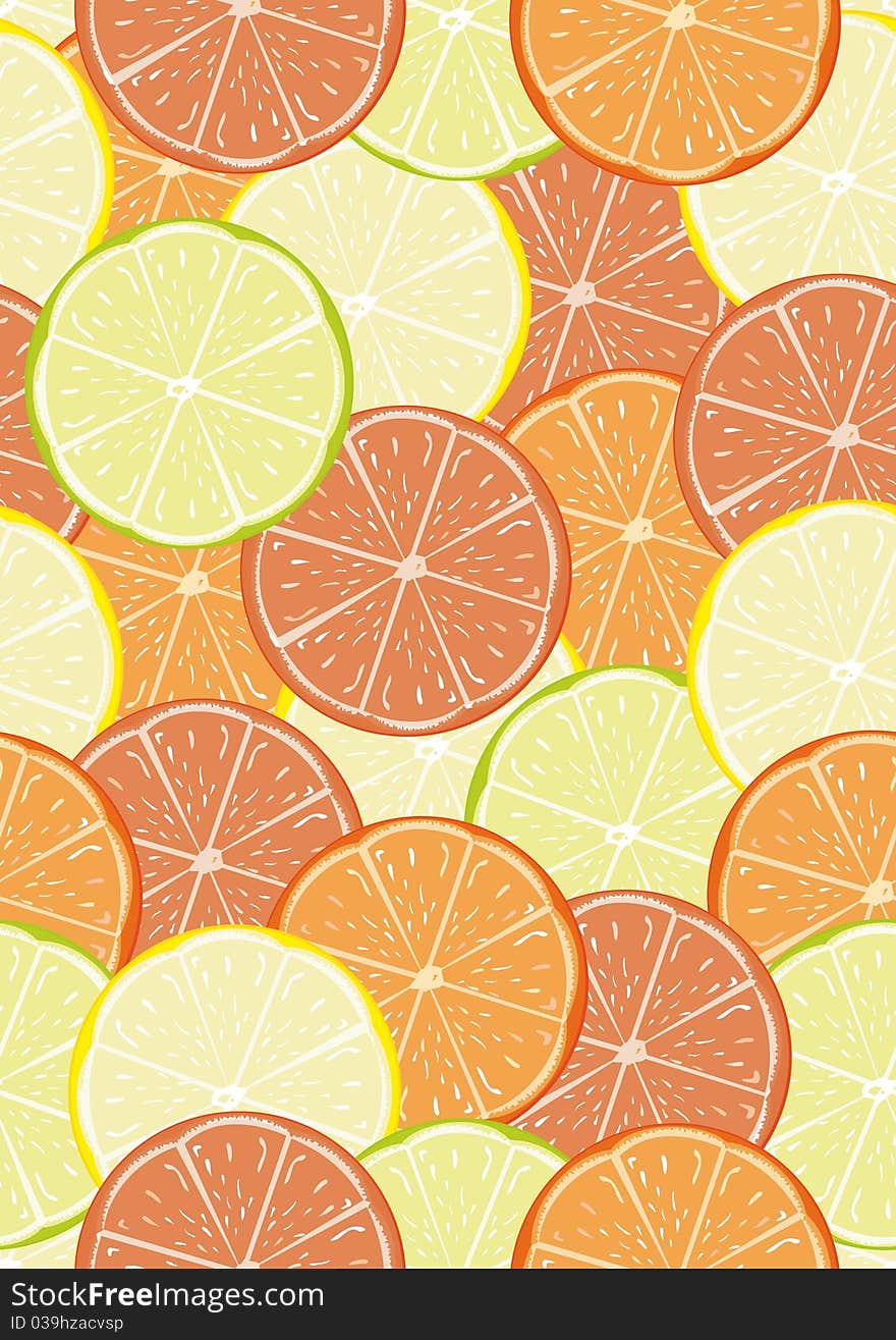 Seamless pattern with some lemons, lime, oranges and grapefruit. Seamless pattern with some lemons, lime, oranges and grapefruit