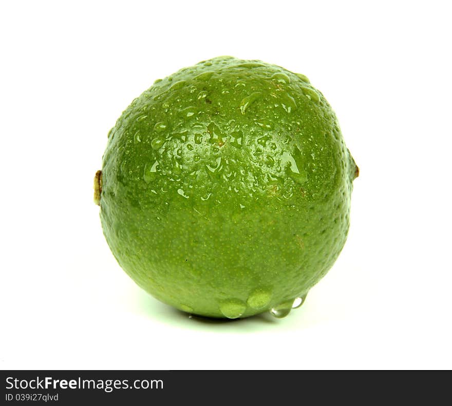 Fresh lime on white background