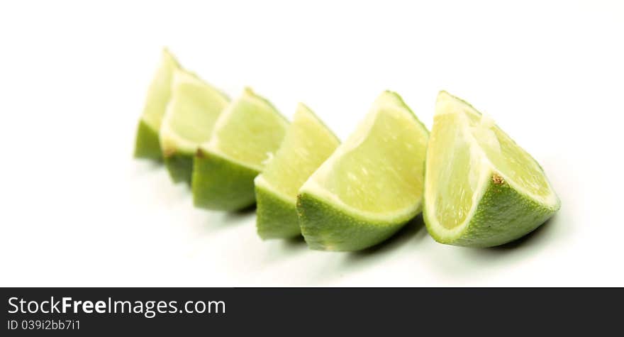 Fresh lime on white background