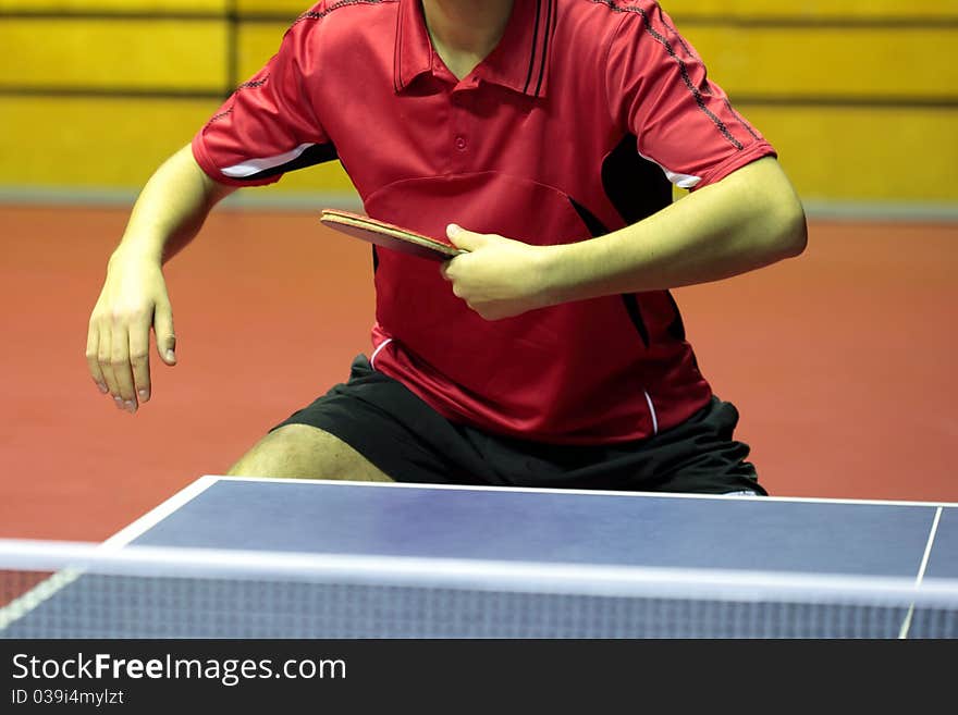 Close up of a table tennis player - backhand