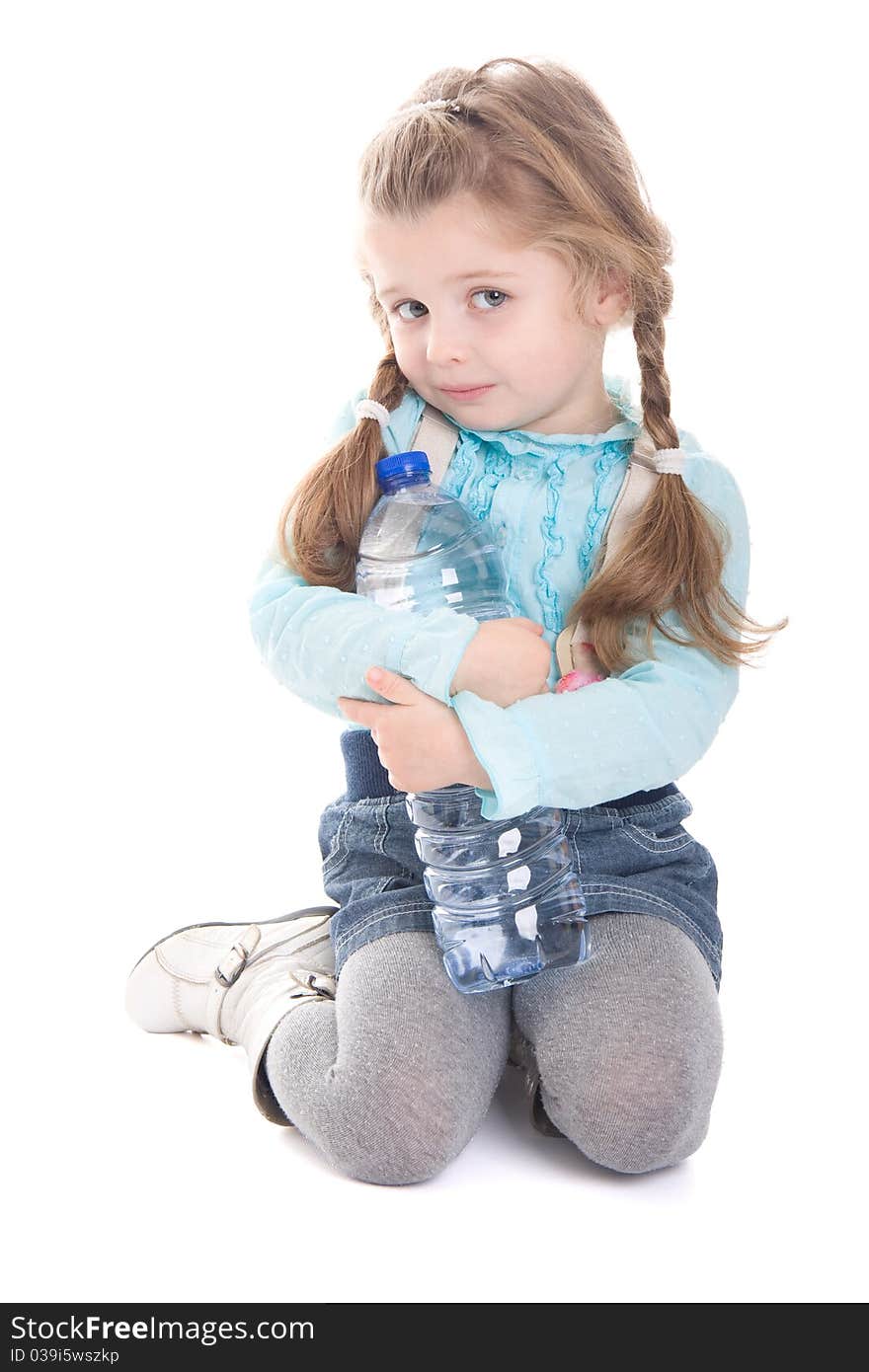 Attractive Child With Bottle Of Water