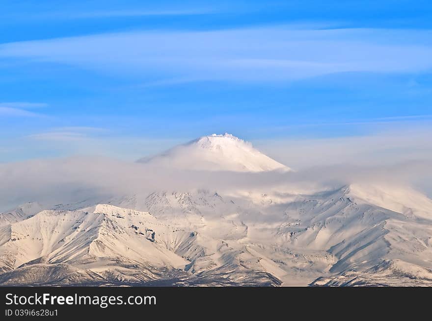 Big Volcano on Kamchatka in Russia. Big Volcano on Kamchatka in Russia