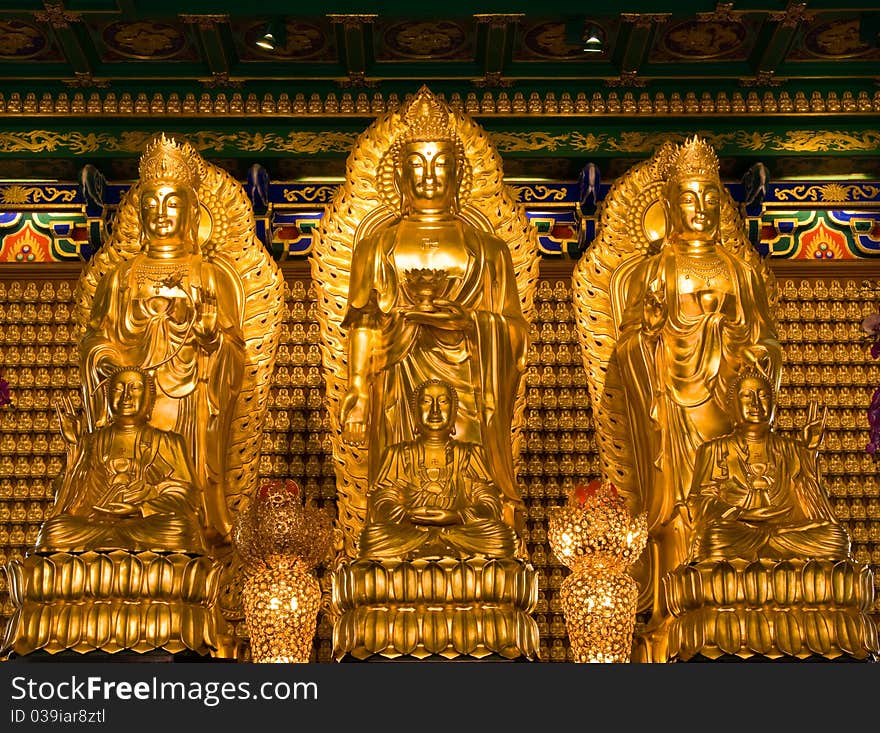 Buddha statue in Wat-Leng-Noei-Yi2 at Bang-Bua-Thong, Nonthaburi, Thailand