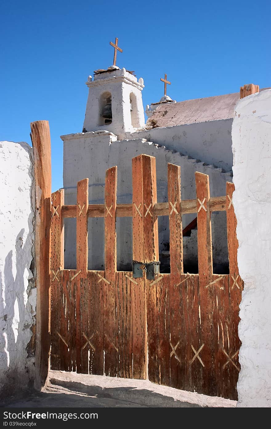 Cactus wood doors of the church of San Francisco de Chiu Chiu in the Atacama Desert, Chile. Cactus wood doors of the church of San Francisco de Chiu Chiu in the Atacama Desert, Chile