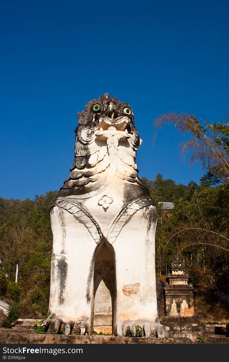 Lion statue in maehongson,Thailand