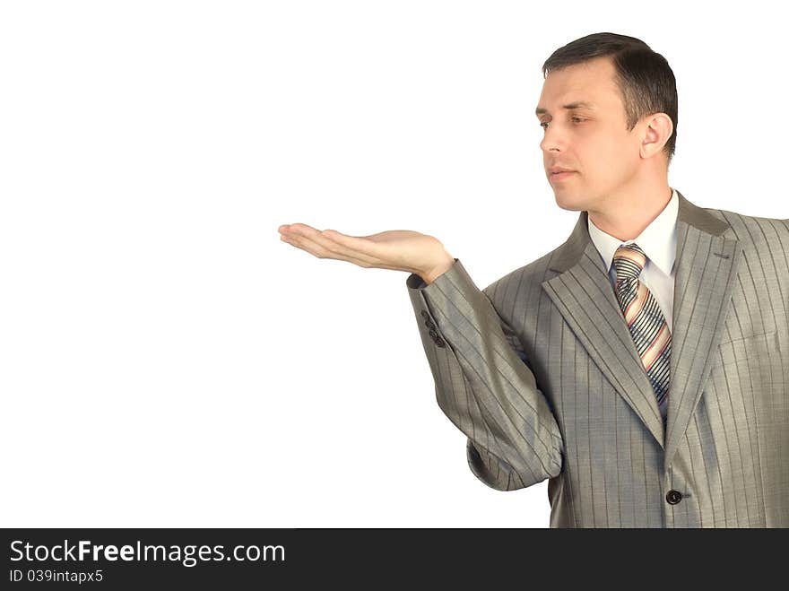 Portrait of the  businessman on an white background