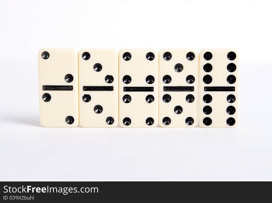 Some domino cubes in one row