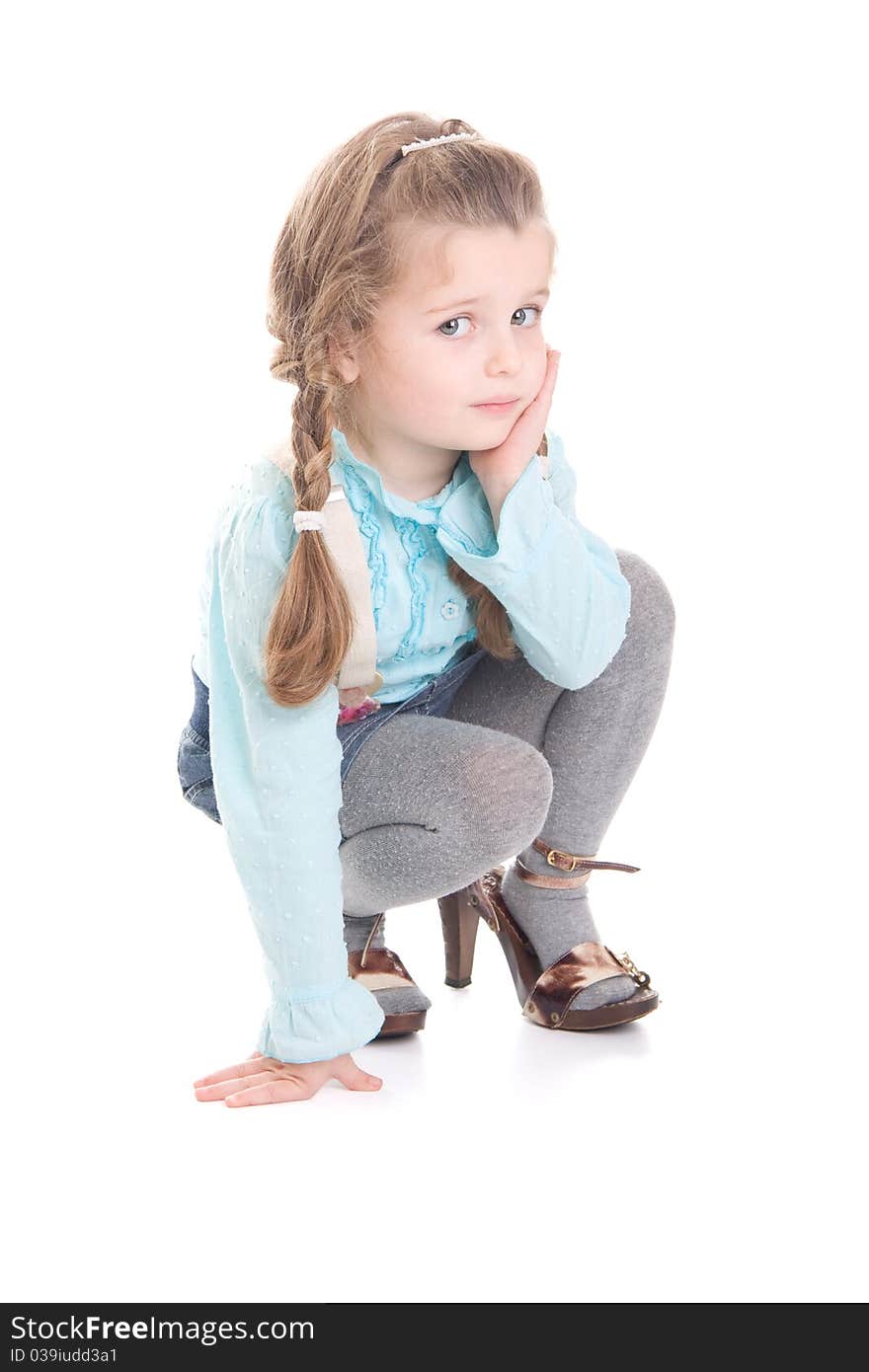 Young Girl  In Mummy  s shoes