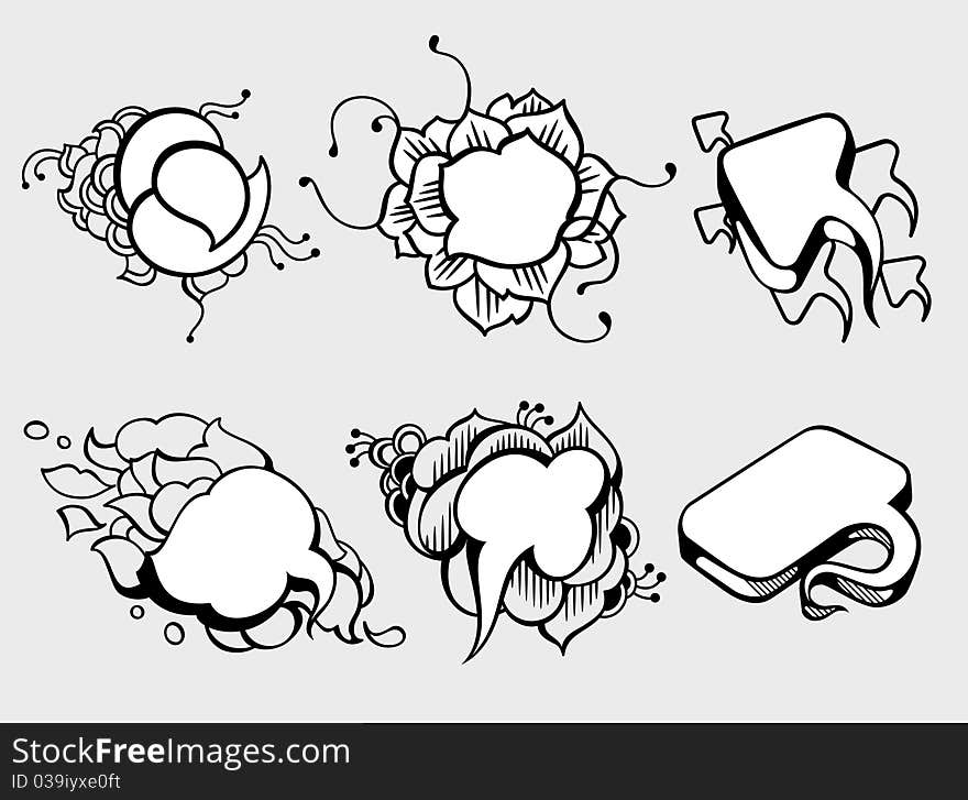 Set of abstract speech bubbles, vector illustration