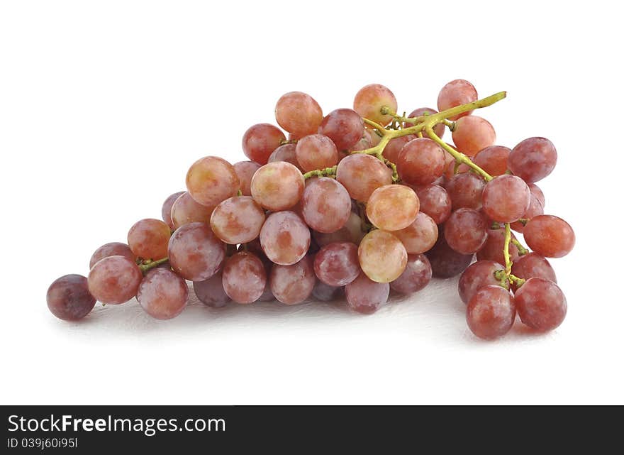 Red grapes isolated on white background