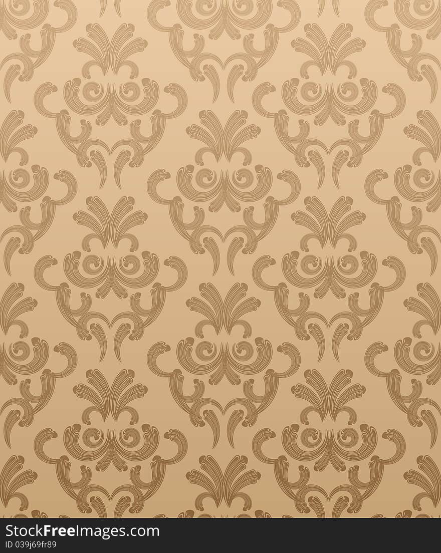 Seamless damask wallpaper with vintage ornaments