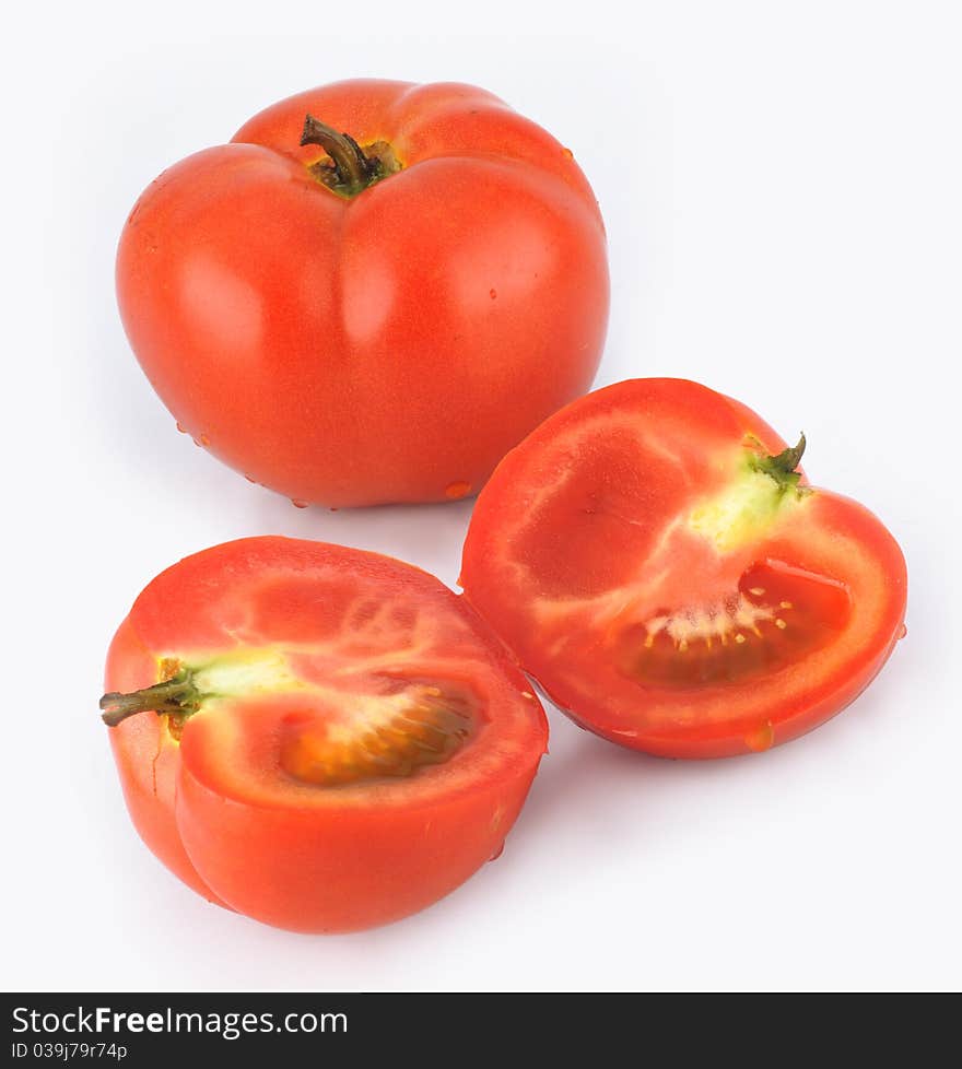 Tomatos isolated on white background