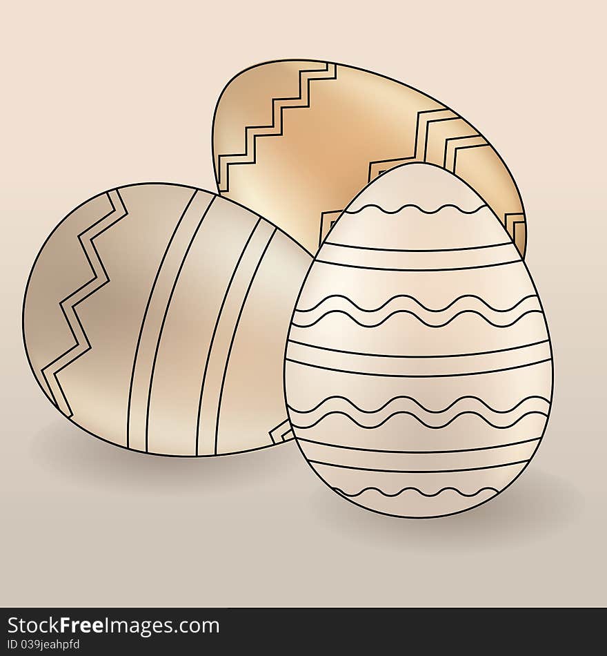 Set Of Different Easter Eggs