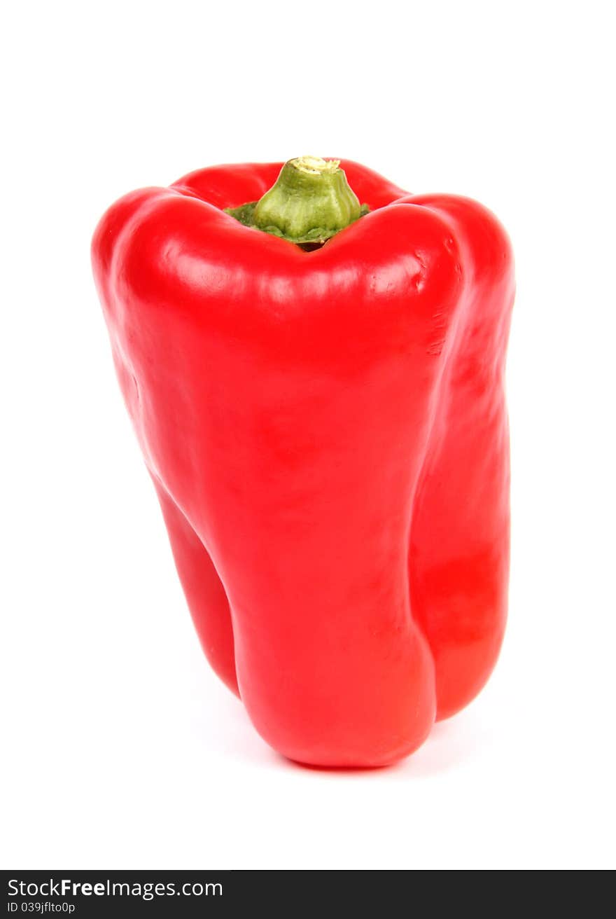 Studio photo of fresh red pepper, isolated on white background