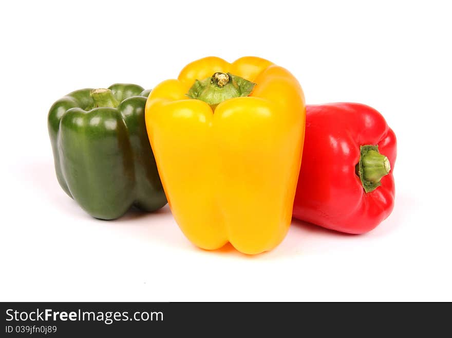 Studio photo of fresh peppers, isolated on white background. Studio photo of fresh peppers, isolated on white background