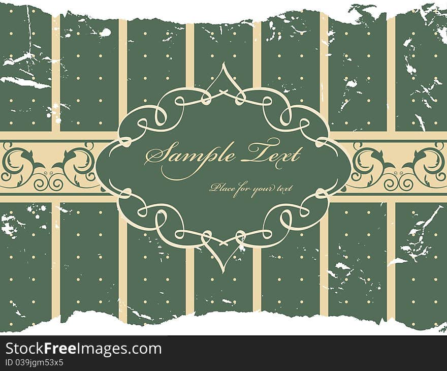 Vector vintage wallpaper with frame. Vector vintage wallpaper with frame