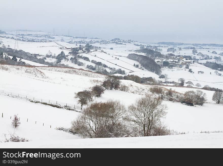 Snowing in the countryside beautiful snow landscape