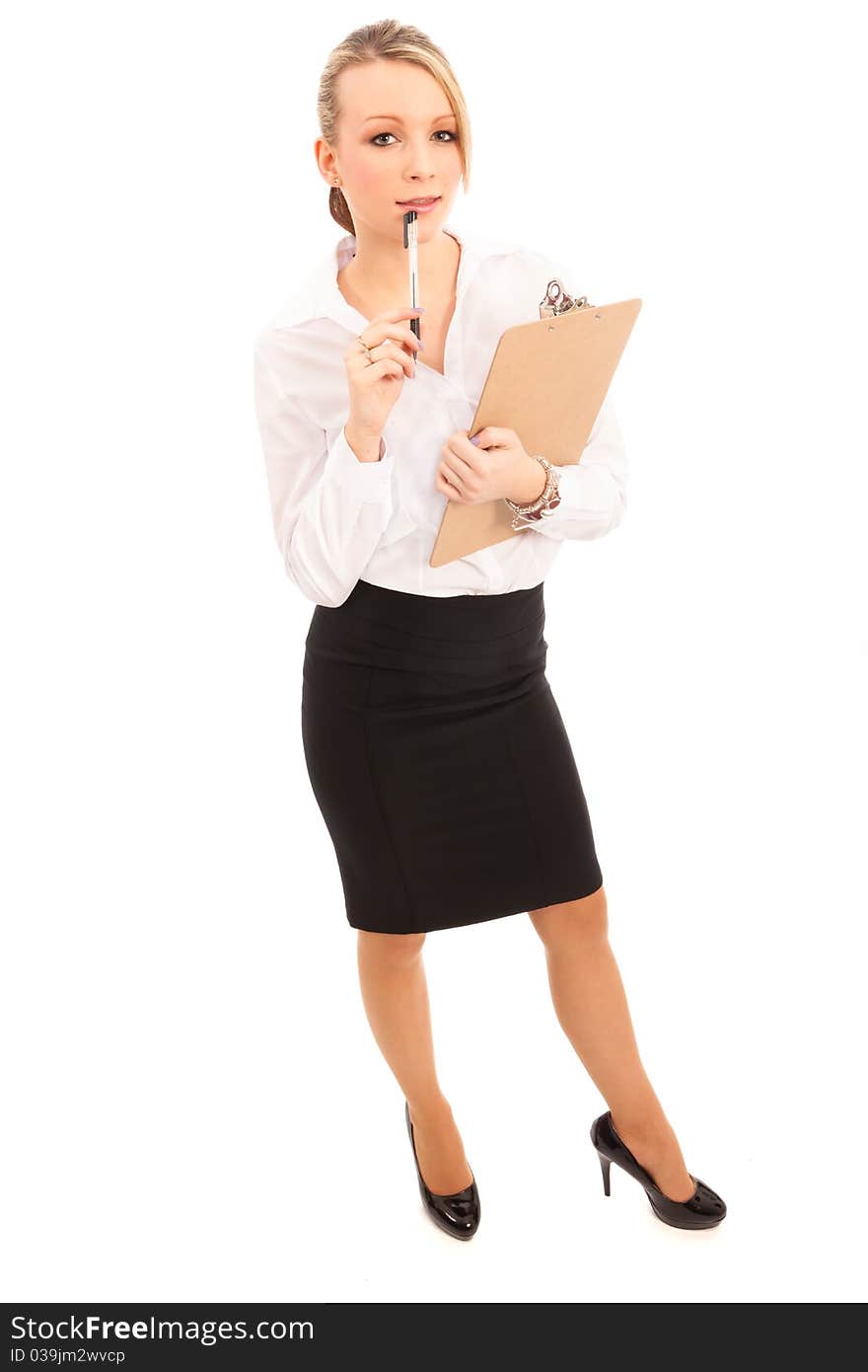 Business Woman With Clipboard