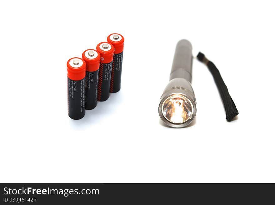 Flashlight with batteries