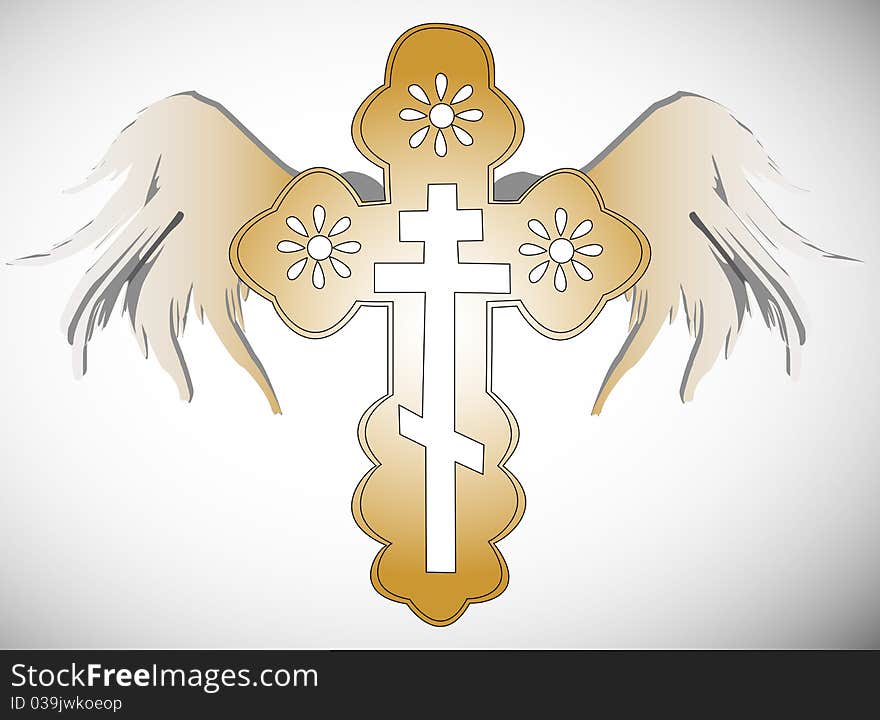 Cross With Wings Illustration