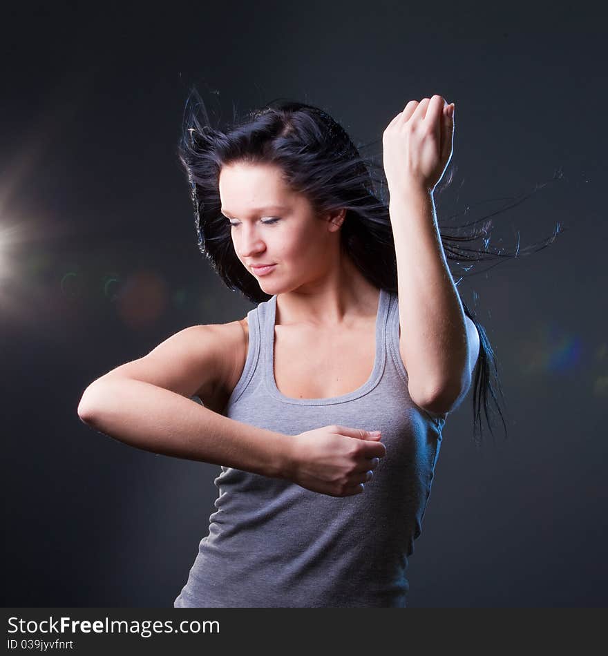 Girl enjoys music