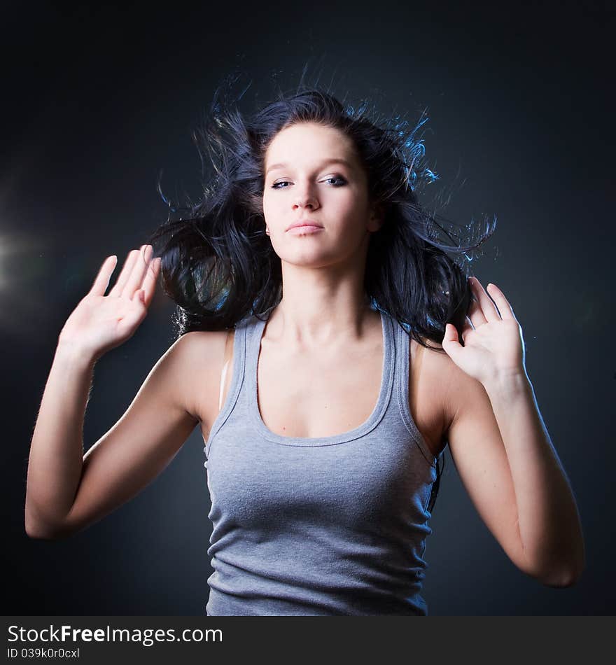 Girl enjoys music