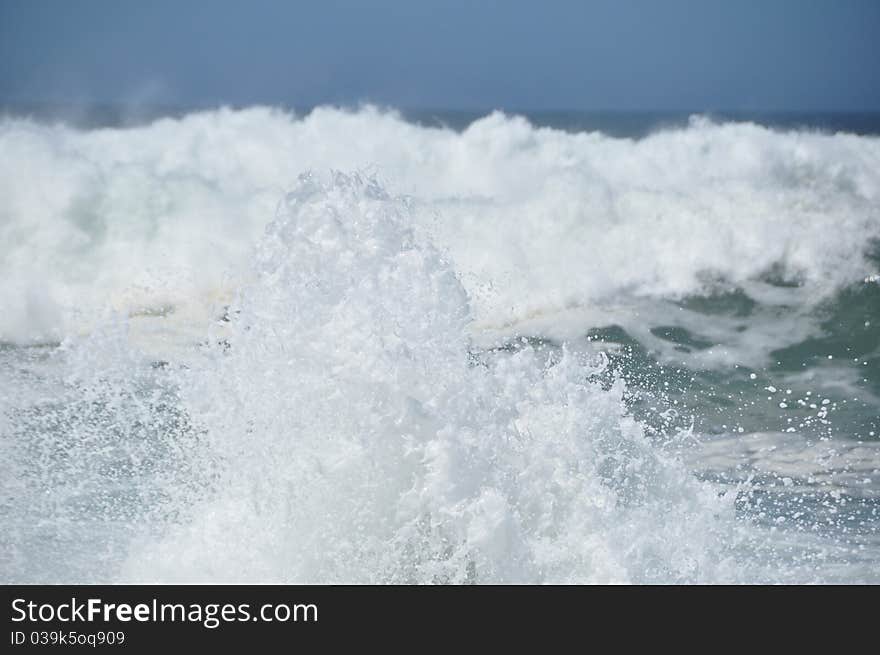 Wave breaking at paternoster South Africa