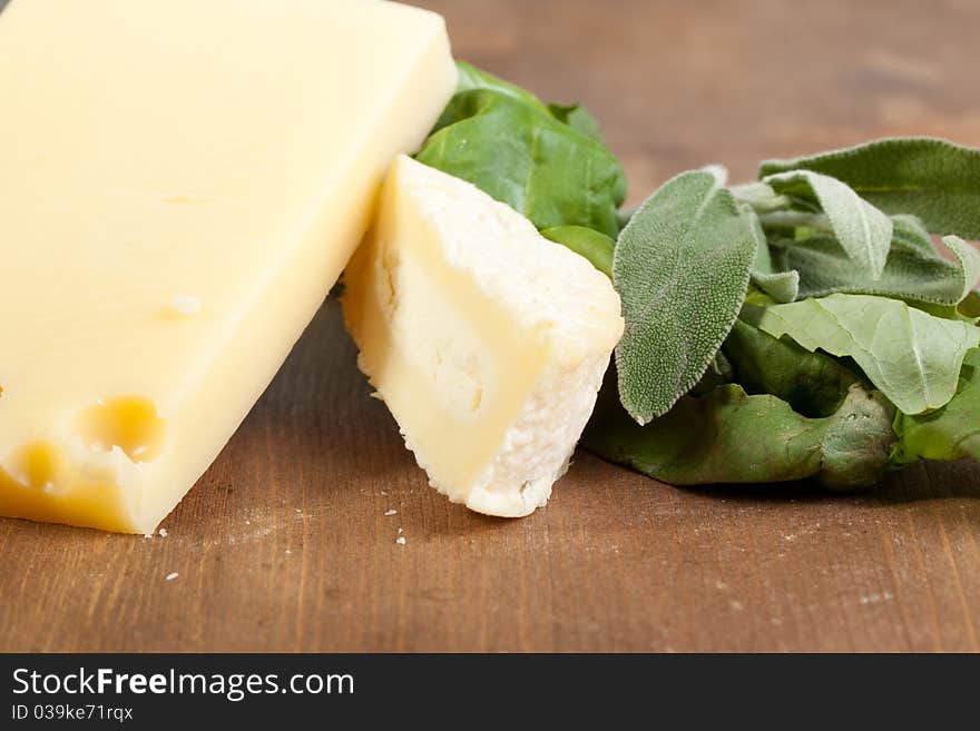 Cheese and herbs