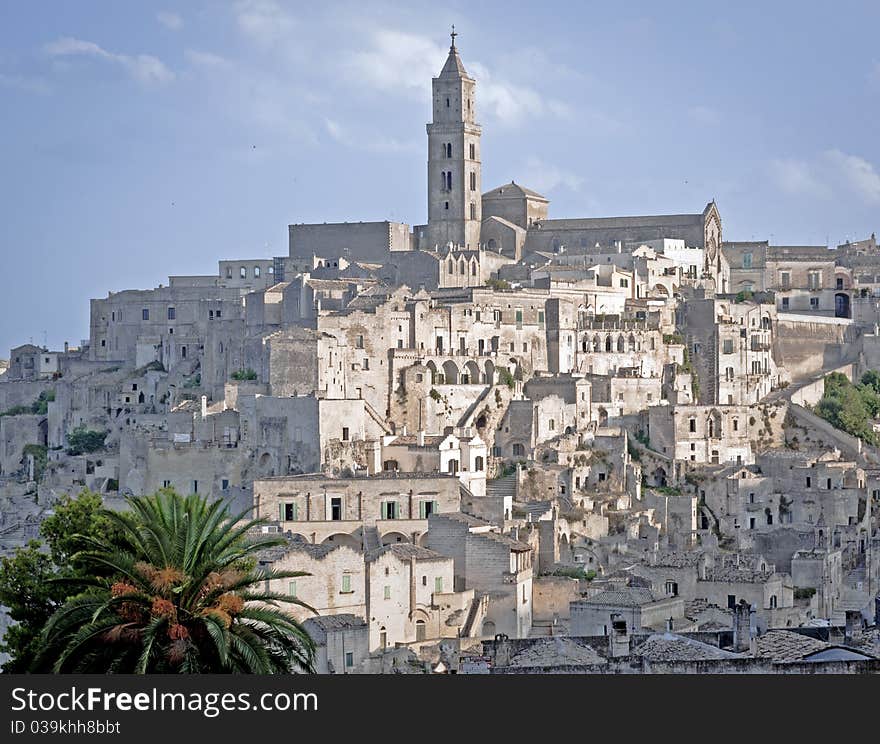 The old town of Sassi with palm