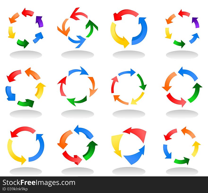 Icons of circulation of substances in the nature. A illustration. Icons of circulation of substances in the nature. A illustration