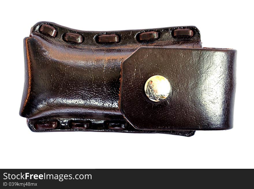 The leather bag for pocket knife