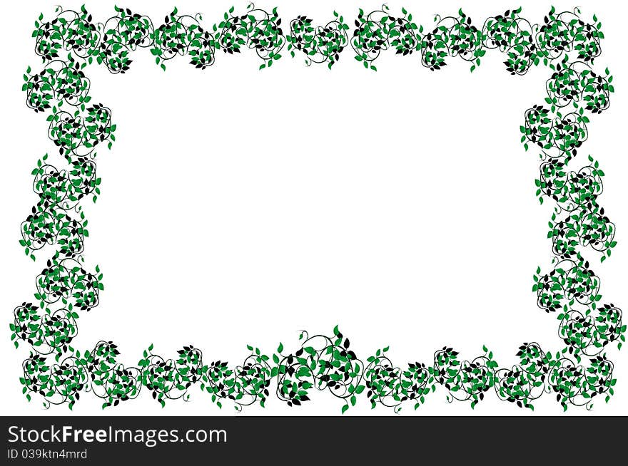 Vector Illustration Of The Frame From  Leaves