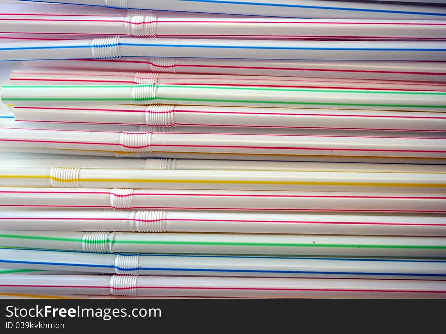 Plastic straws for a background
