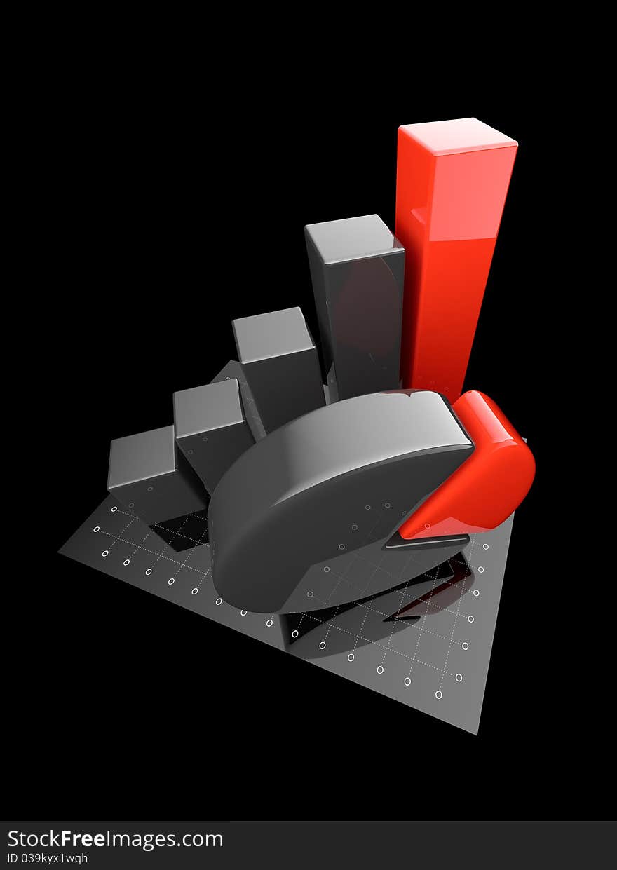 Business Chart 3d. Isolated