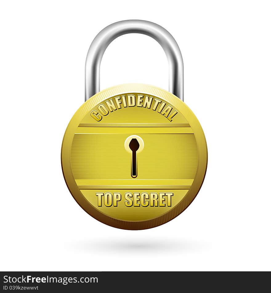 Illustration of padlock showing security on isolated background