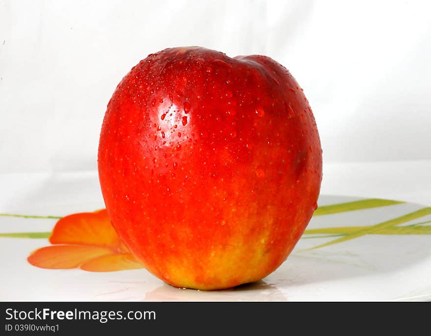 One organically grown apples isolated on white