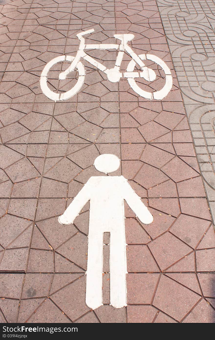 Symbol that is pedestrian for walking and cycling. Symbol that is pedestrian for walking and cycling.