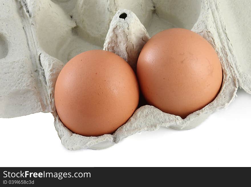 Two organic eggs