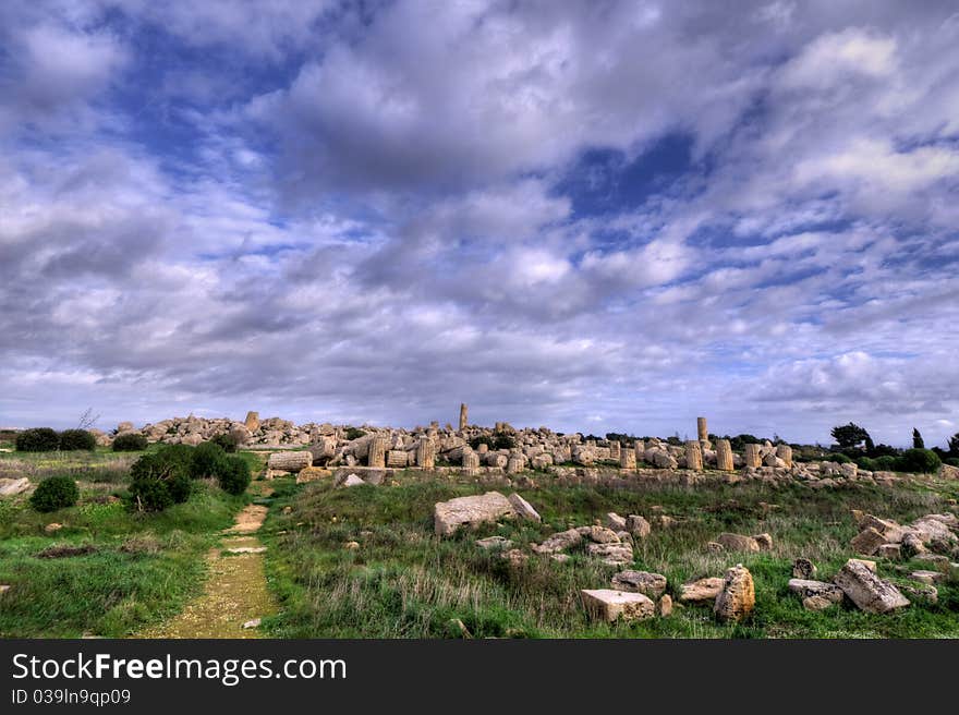 High Dynamic Range image of the temples of Selinunte. High Dynamic Range image of the temples of Selinunte