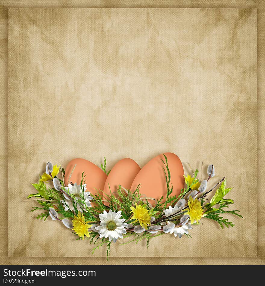 Easter Card For The Holiday With Egg