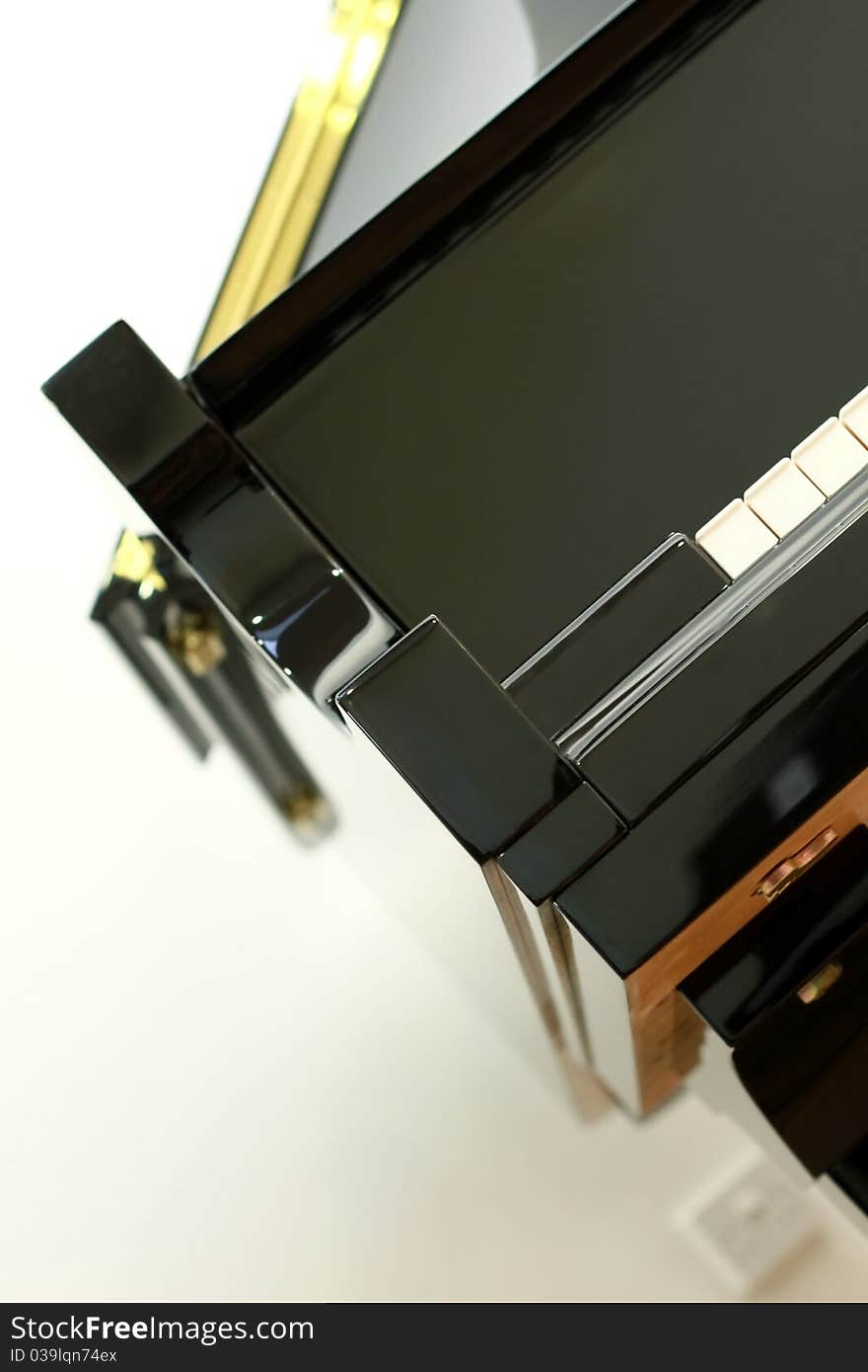 Image of a piano in a music shop. Image of a piano in a music shop