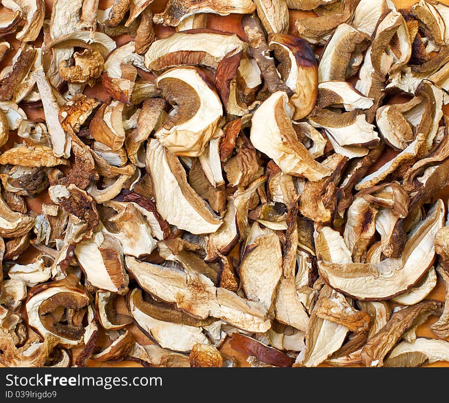 A texture of dry mushrooms