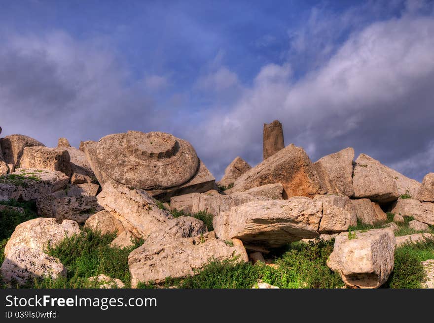 High Dynamic Range image of the temples of Selinunte. High Dynamic Range image of the temples of Selinunte