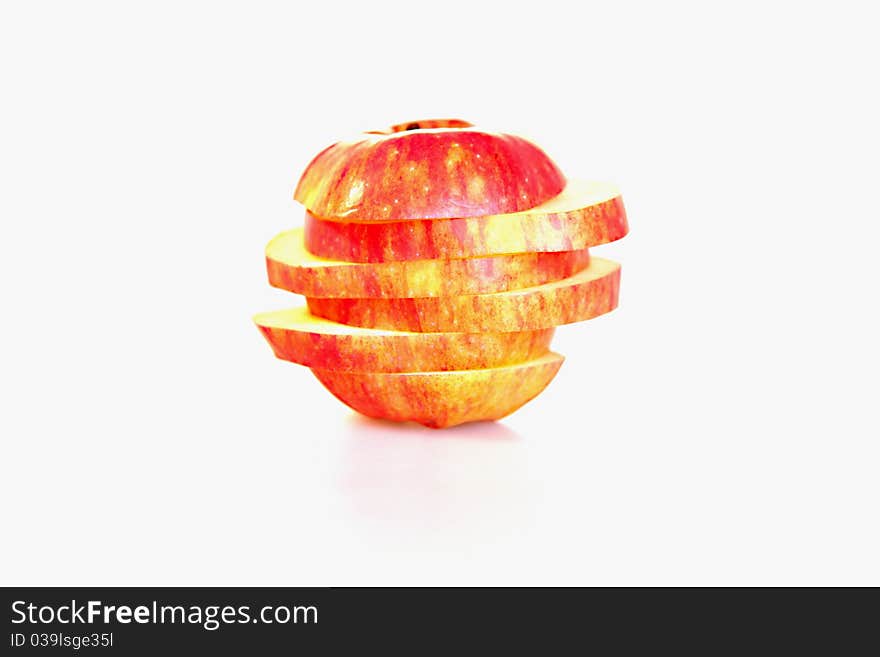 Dancing apple, sliced apple, red apple slices, sliced